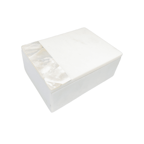 Mother of Pearl White Marble Decor Boxes