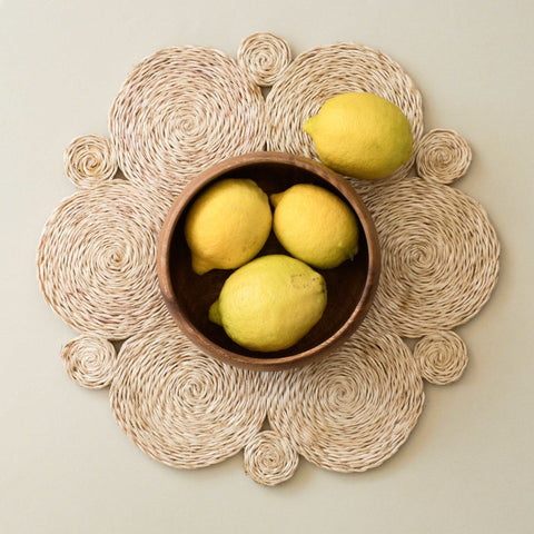 Natural Discs Woven Placemat - Abaca Fiber