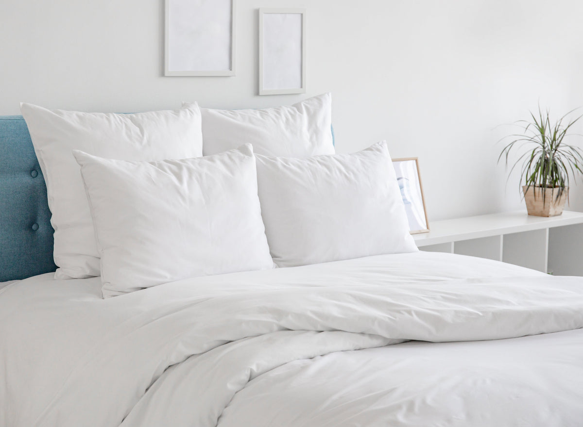 An image of a duvet on a bed 