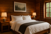 An image of a cabin style airbnb room