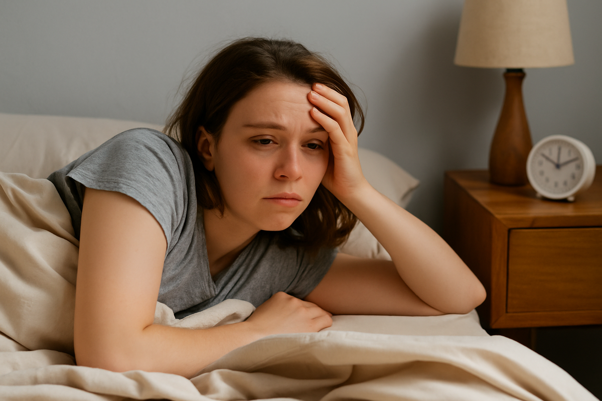a woman wondering why do i wake up feeling tired after 8 hours of sleep