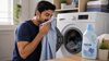 Smelling the laundry.