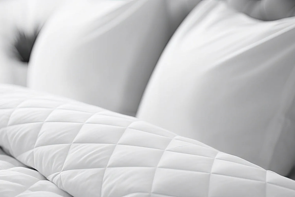White quilted king-size comforter with plush pillow backing