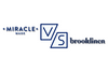 A comparison graphic featuring the brand logos for 'Miracle Made' and 'Brooklinen' separated by a large, stylized 'VS' in dark blue.