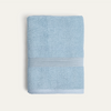 Light blue towel on a white background