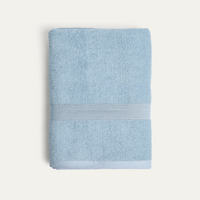 Light blue towel on a white background