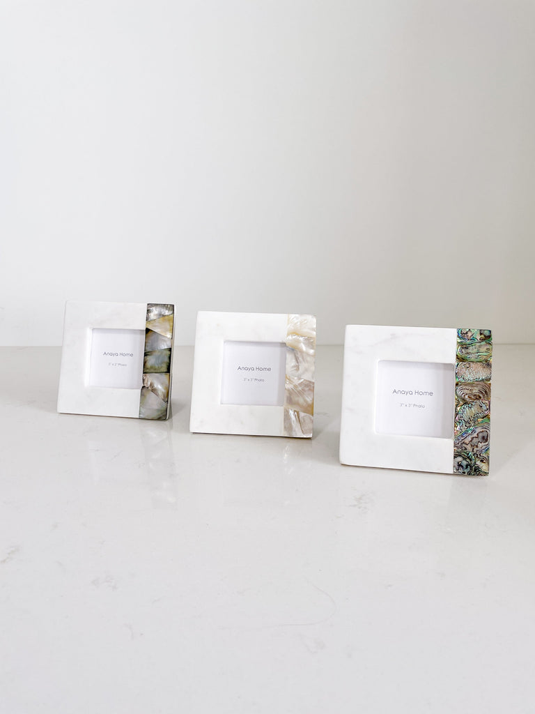Grey Mother of Pearl White Marble Picture Frames