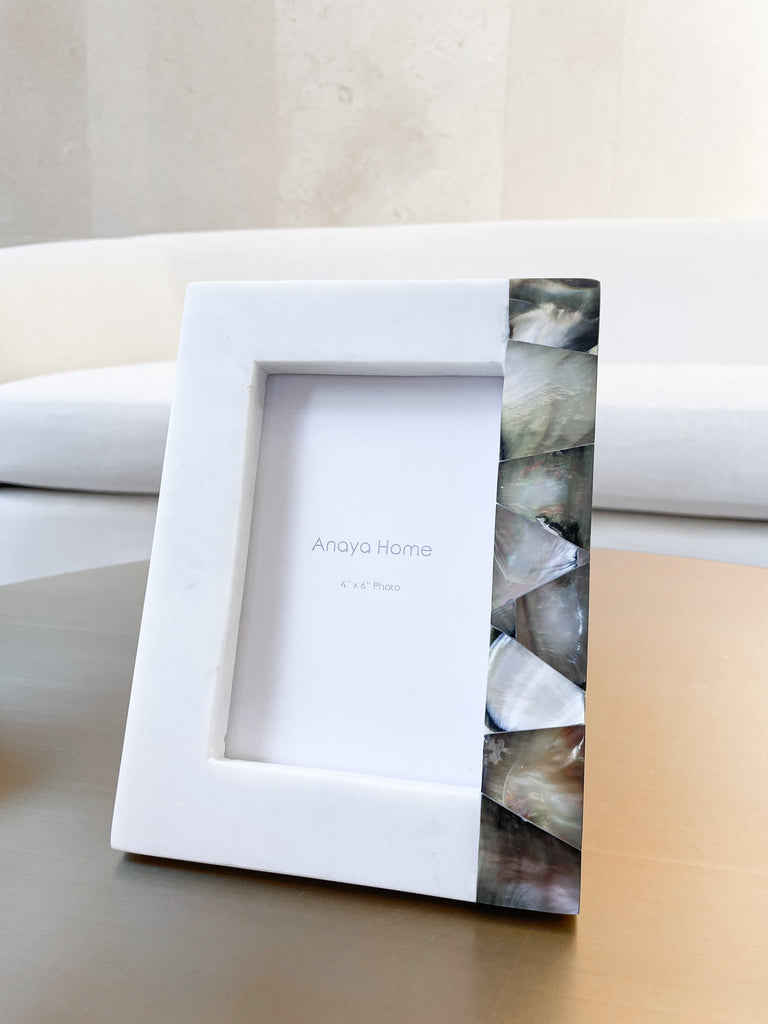 Grey Mother of Pearl White Marble Picture Frames