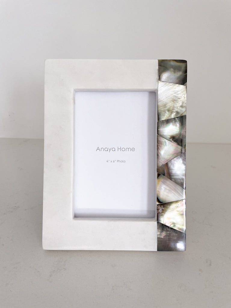 Grey Mother of Pearl White Marble Picture Frames