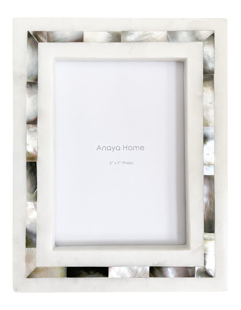 Grey Mother of Pearl White Marble Picture Frames