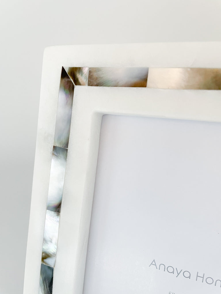 Grey Mother of Pearl White Marble Picture Frames