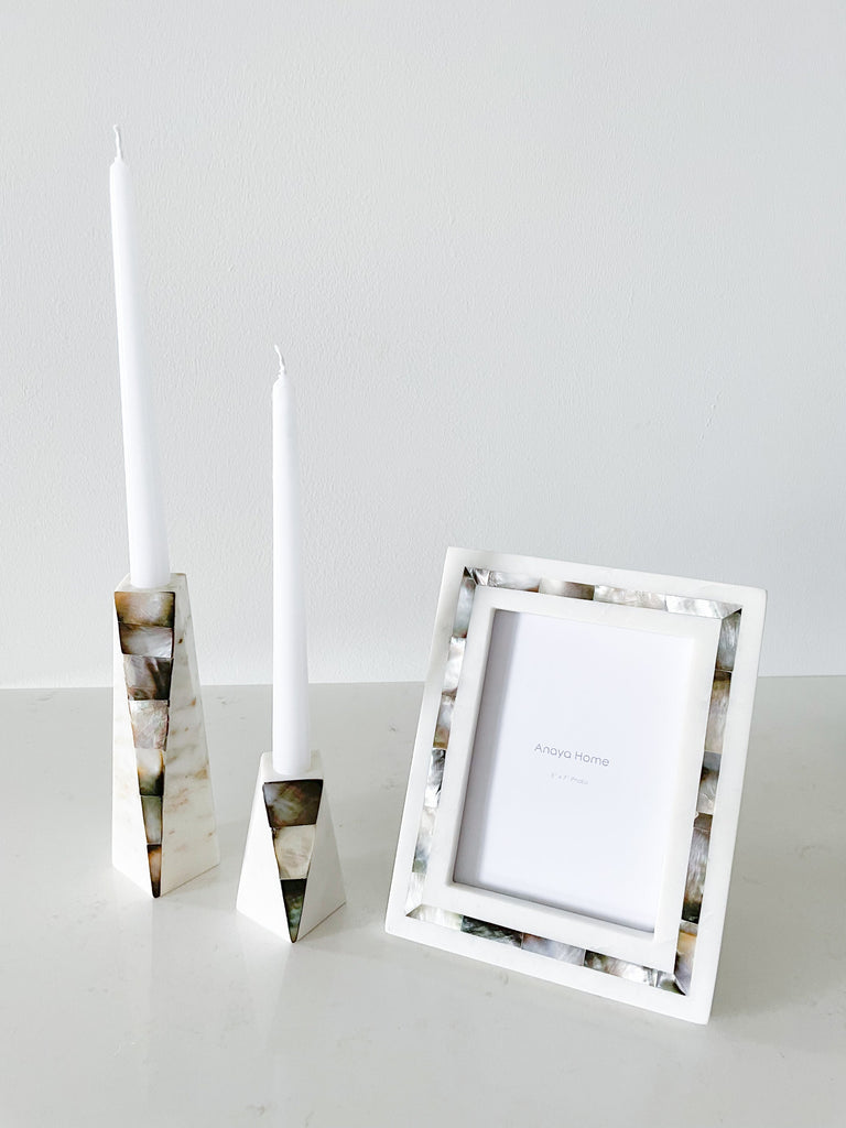 Grey Mother of Pearl White Marble Picture Frames