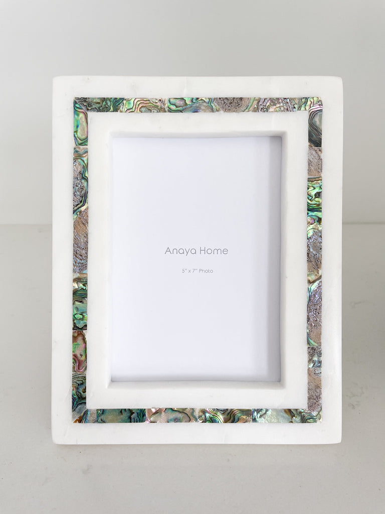 Rainbow Mother of Pearl White Marble Picture Frames