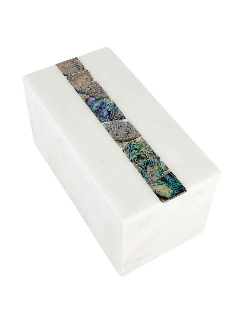 Rainbow Mother of Pearl White Marble Stripe Decor Boxes