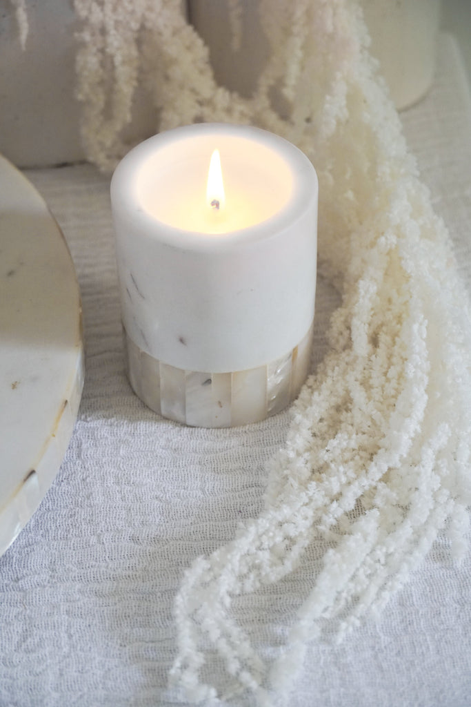 White Mother of Pearl Lemongrass Candle (Small)