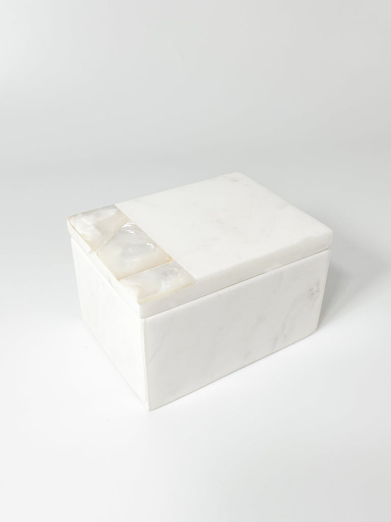 Mother of Pearl White Marble Decor Boxes