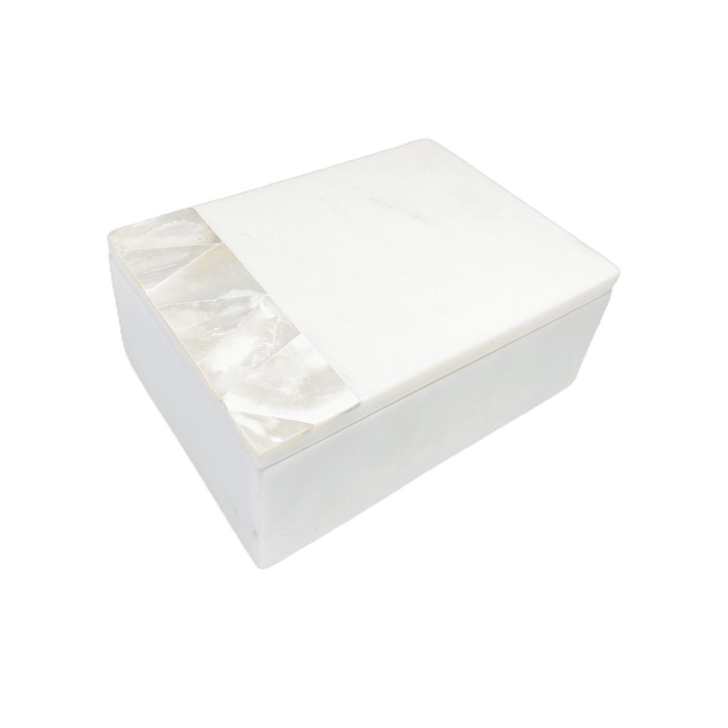 Mother of Pearl White Marble Decor Boxes