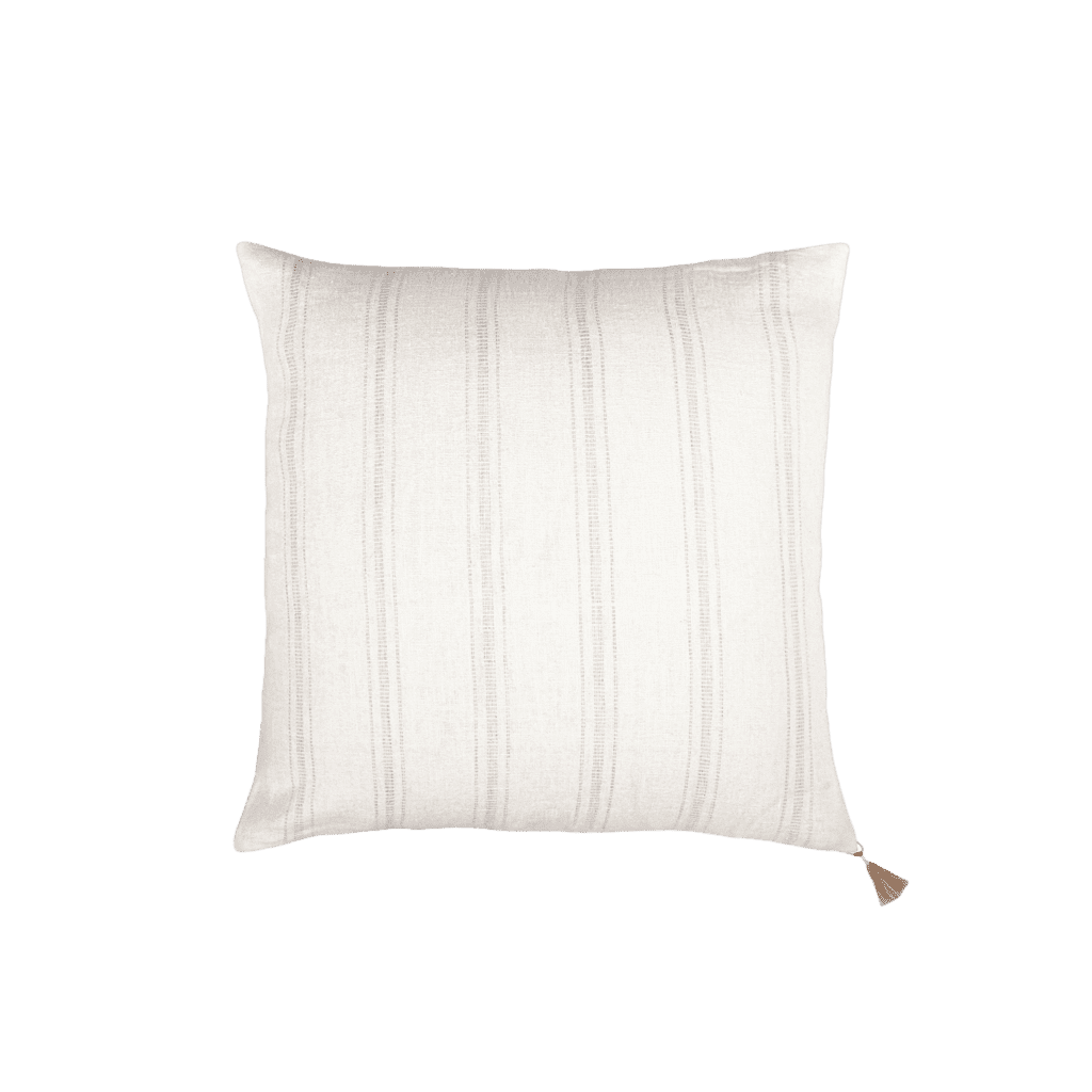 White with Beige Stripes So Soft Linen Pillow