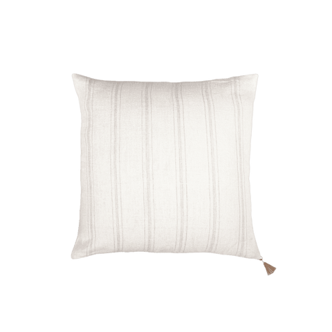 White with Beige Stripes So Soft Linen Pillow