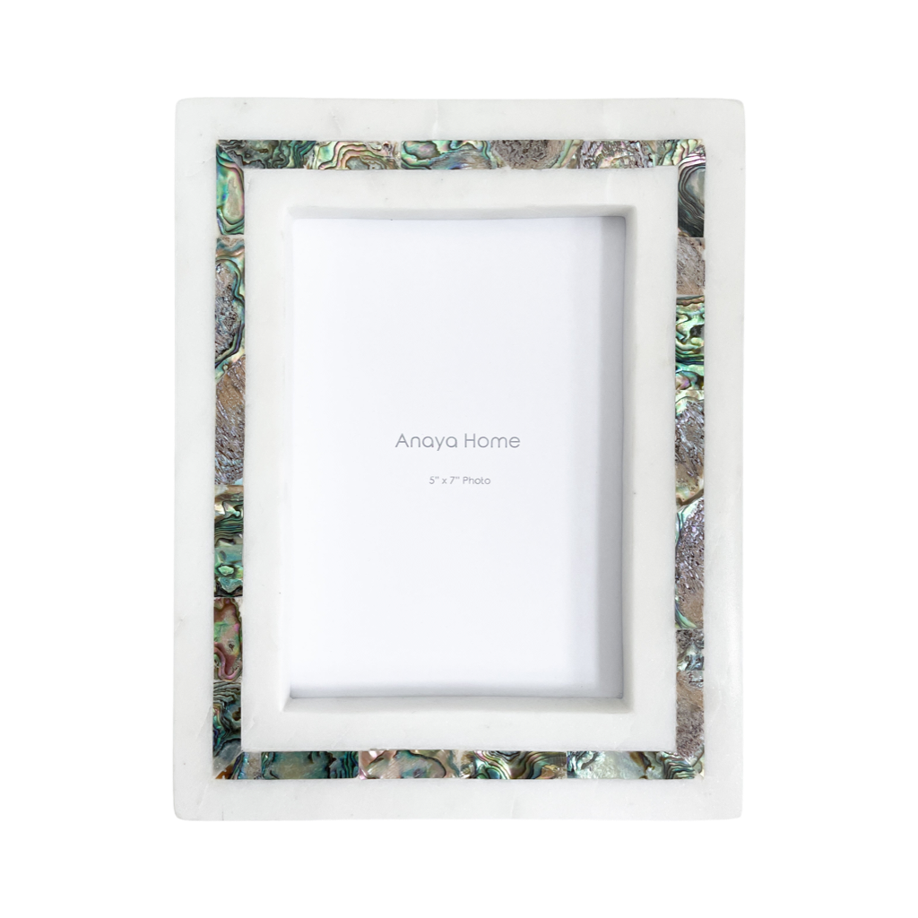 Rainbow Mother of Pearl White Marble Picture Frames