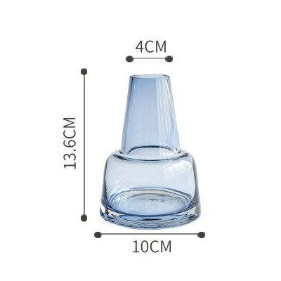 Blue Gray Transparent Glass Vase