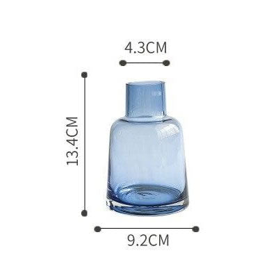 Blue Gray Transparent Glass Vase