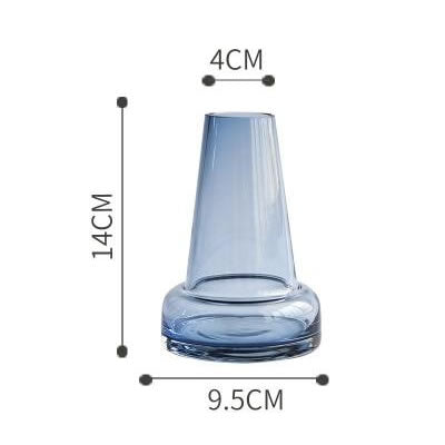 Blue Gray Transparent Glass Vase