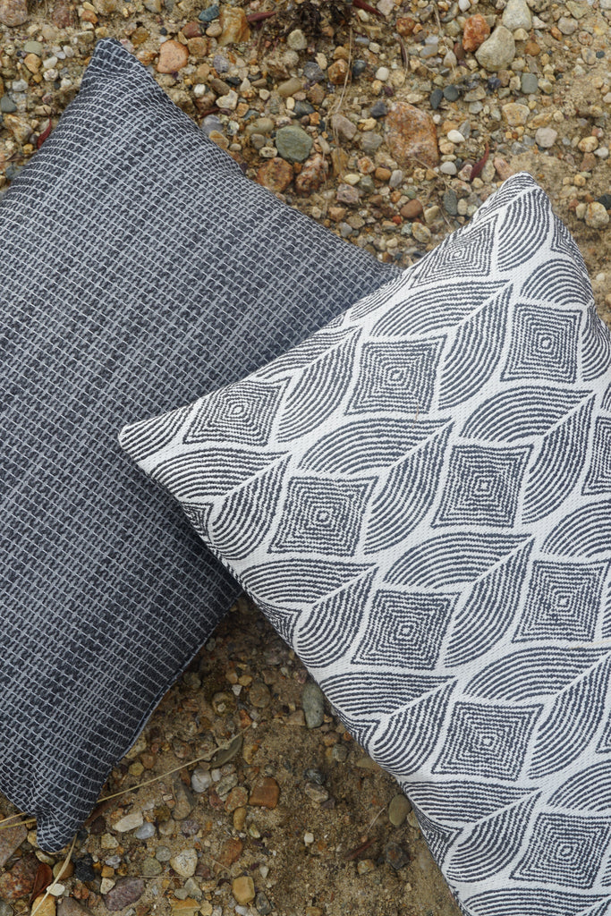 Natural Waves Black Indoor and Outdoor Pillow