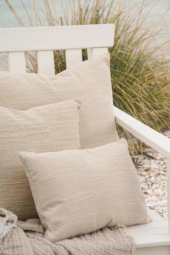 Natural Waves Beige Indoor and Outdoor Pillow