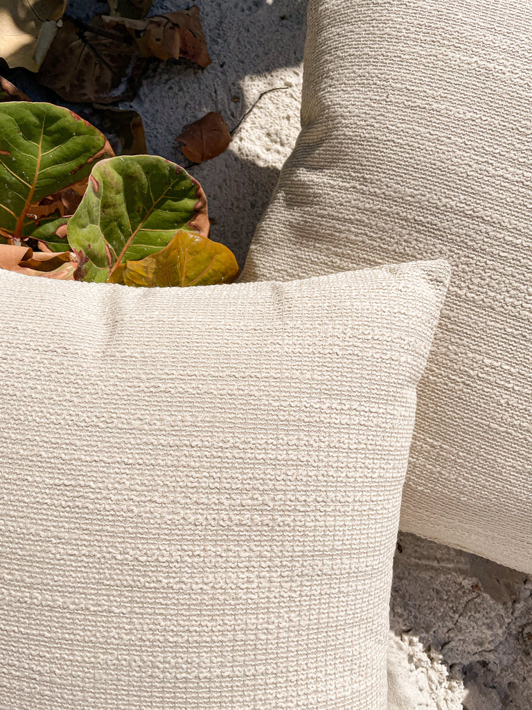 Natural Waves Beige Indoor and Outdoor Pillow