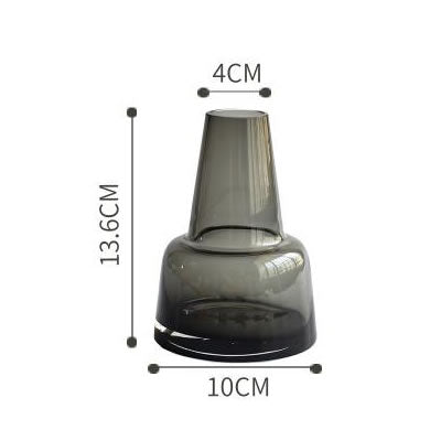 Blue Gray Transparent Glass Vase