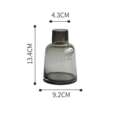 Blue Gray Transparent Glass Vase