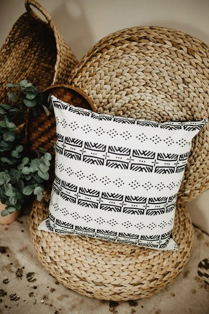 Mud-Cloth Pillow Covers | Black and White | Modern Home Decor | Mud-Cloth Pillow