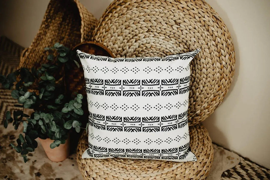 Mud-Cloth Pillow Covers | Black and White | Modern Home Decor | Mud-Cloth Pillow