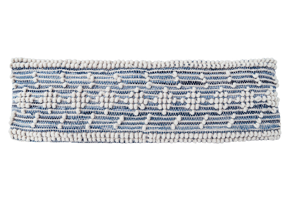 Handwoven Recycled Denim Pillow 14"x40"