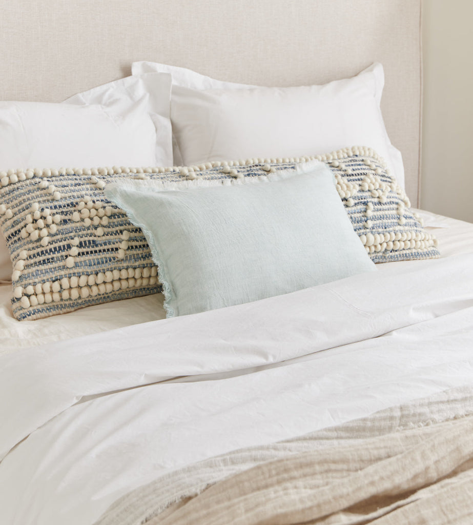Handwoven Recycled Denim Pillow 14"x40"