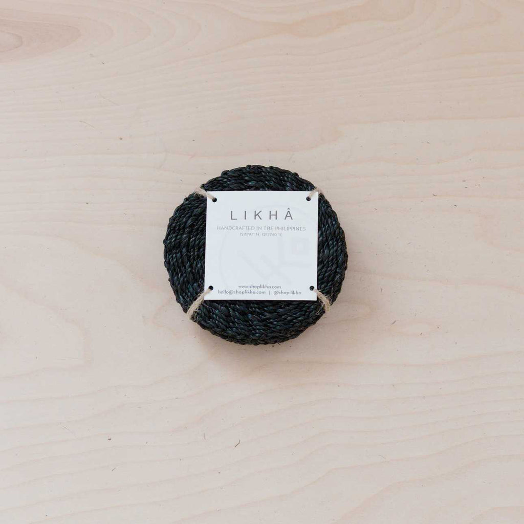 Black Round Braided Coasters, set of 4 - Natural Fiber