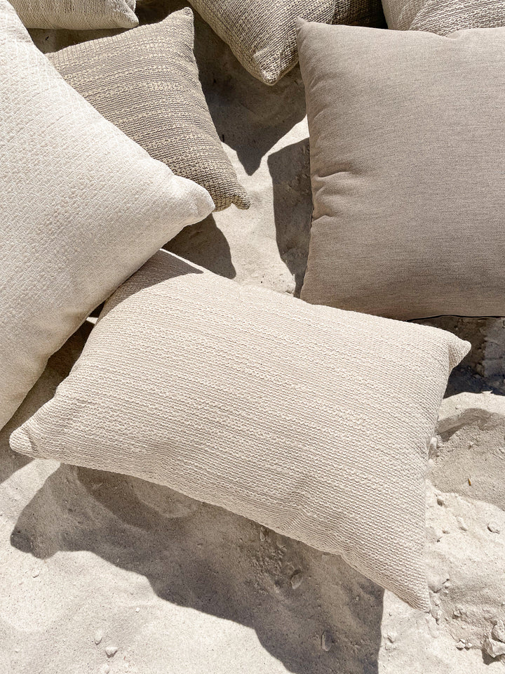 Natural Waves Beige Indoor and Outdoor Pillow