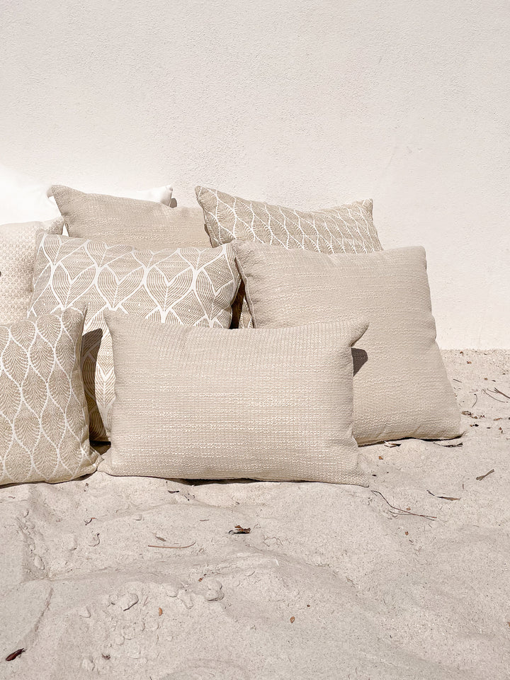 Natural Waves Beige Indoor and Outdoor Pillow
