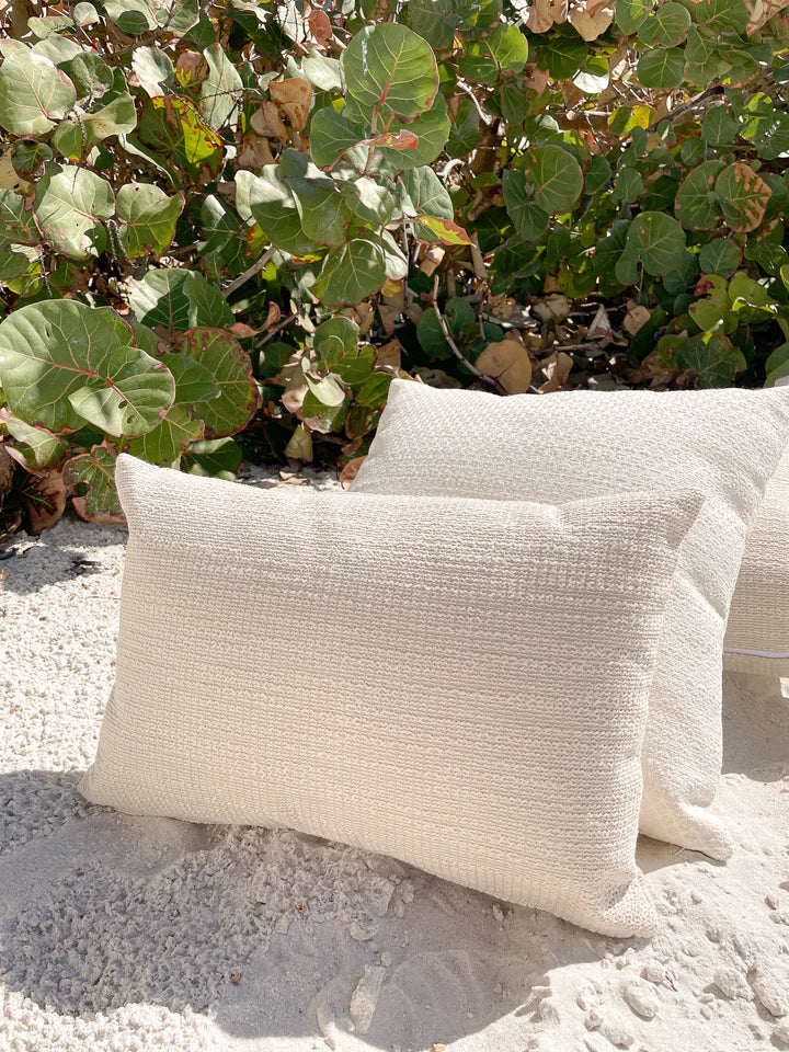 Natural Waves Beige Indoor and Outdoor Pillow