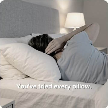 Sleeper trying a traditional pillow